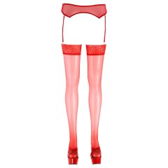 Cottelli - Lace Stockings (Red)