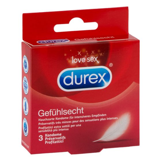 Durex Feel Thin - Real Feel Condoms (3pcs)