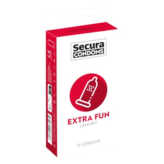 Secura Extra Fun - Dotted Condoms - 53mm (12 Pack)