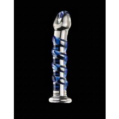 Icicles No. 5 - Spiral Glass Dildo (Transparent-Blue)