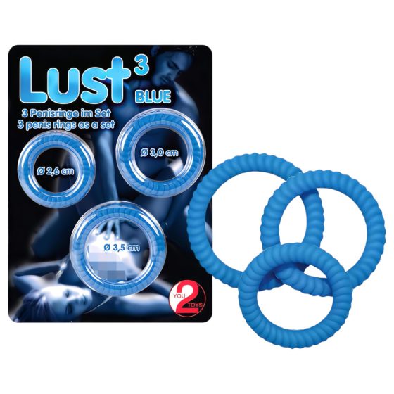 You2Toys - Desire Penis Ring Trio - Blue