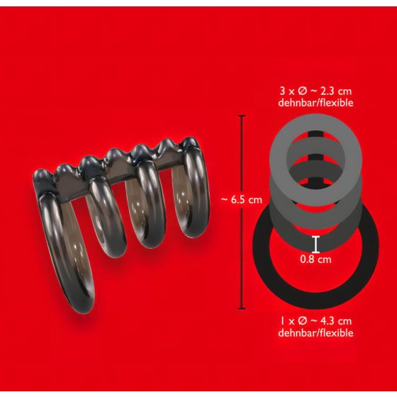 Bad Kitty - Spiked Quadruple Cock Ring