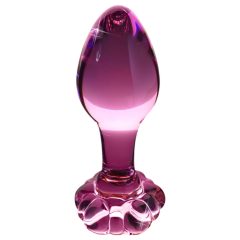 Icicles No. 48 - Floral Glass Anal Plug (Pink)