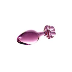 Icicles No. 48 - Floral Glass Anal Plug (Pink)