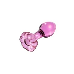 Icicles No. 48 - Floral Glass Anal Plug (Pink)