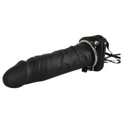   You2Toys - Inflatable Strap-On - Hollow Silicone Dildo (Black)