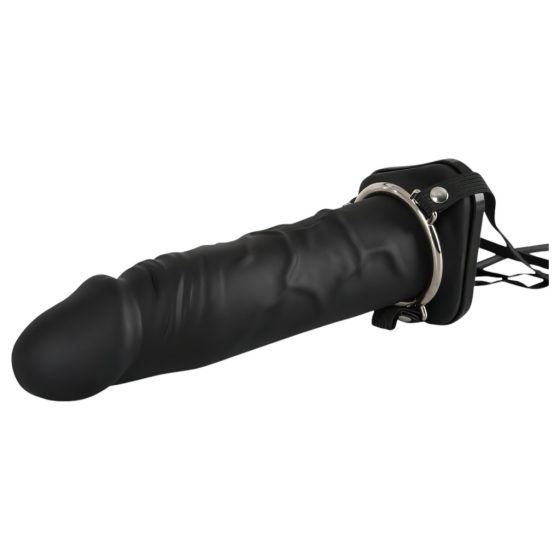 You2Toys - Inflatable Strap-On - Hollow Silicone Dildo (Black)