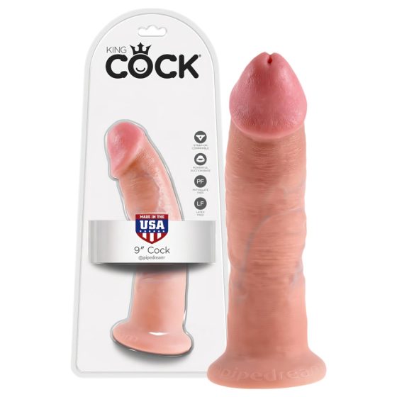 King Cock 9 - Suction Cup Realistic Dildo (9 inches) - Natural