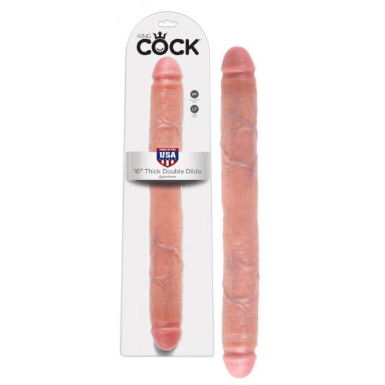 King Cock Dual Large Dildo (16 inches) - Natural