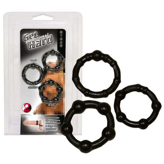 You2Toys - Be Hard! Penis Rings Set - Black (3pcs)