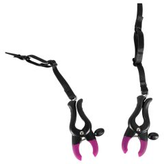   Bad Kitty - Crotchless Clamps with Panties - Purple-Black (S-L)