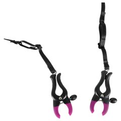   Bad Kitty - Crotchless Clamps with Panties - Purple-Black (S-L)