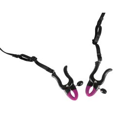   Bad Kitty - Crotchless Clamps with Panties - Purple-Black (S-L)