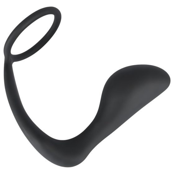 Black Velvet - Anal Plug with Penis Ring (black)