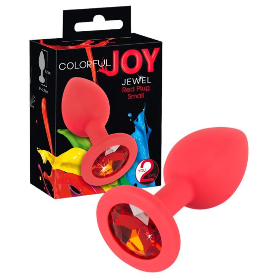 Colorful JOY - silicone anal dildo - small (red)