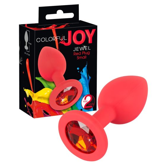 Colorful JOY - Silicone Anal Dildo - Small (Red)