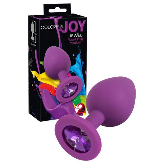 Colorful JOY - Silicone Anal Dildo - Medium (Purple)