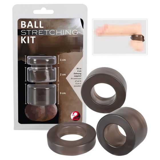 You2Toys - Ball Stretching Set - Cock and Ball Ring (Smoke)