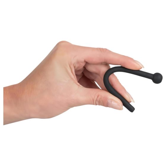 Hollow Silicone Urethral Dilator Dildo (Black)