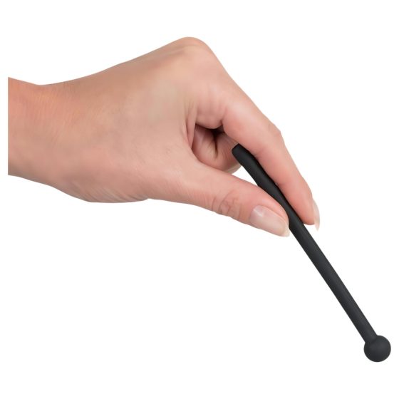 Hollow Silicone Urethral Dilator Dildo (Black)