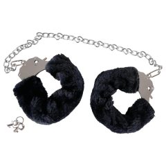 You2Toys - Plush Handcuffs with Long Chain - Black