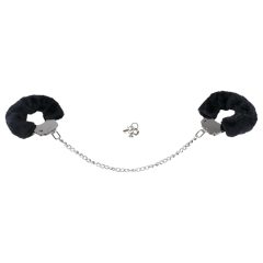 You2Toys - Plush Handcuffs with Long Chain - Black