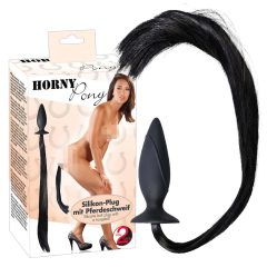 You2Toys - HORNY Pony Butt Plug with Horse Tail (Black)