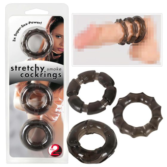 You2Toys - Assorted Cock Rings Set (3pcs) - Smoke Color