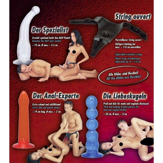 Adjustable Dildo Set - Multicolor