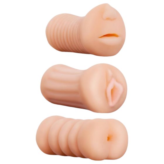 Pocket Stroker Set (3 pcs) - Juicy Vagina, Mouth, Butt