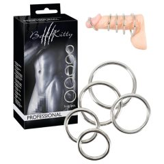 Bad Kitty - Metal Cock Ring Set (5-piece)