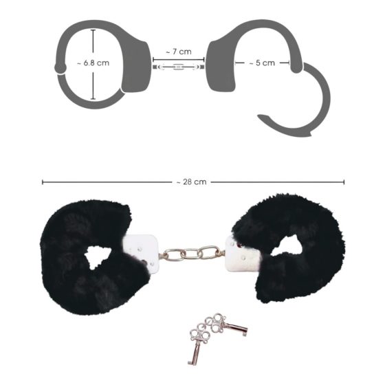 Bad Kitty - Plush Handcuffs - Black