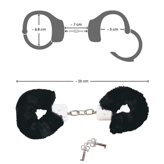 Bad Kitty - Plush Handcuffs - Black