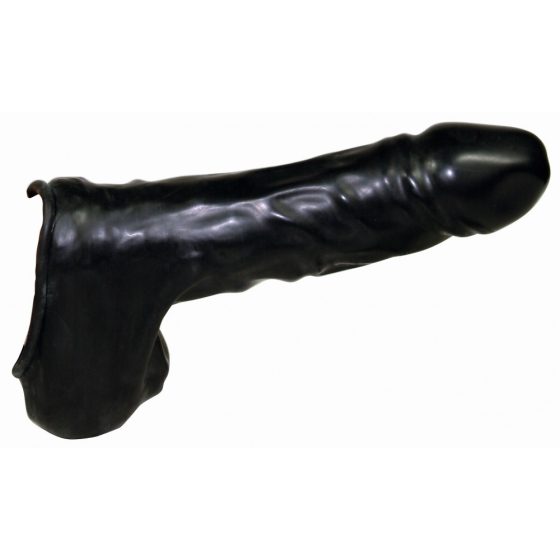 You2Toys - Latex Penis and Testicle Sheath (Black) - Be Bizarre