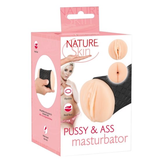 / Nature Skin - Realistic Vagina and Butt Masturbator (Natural-Black)