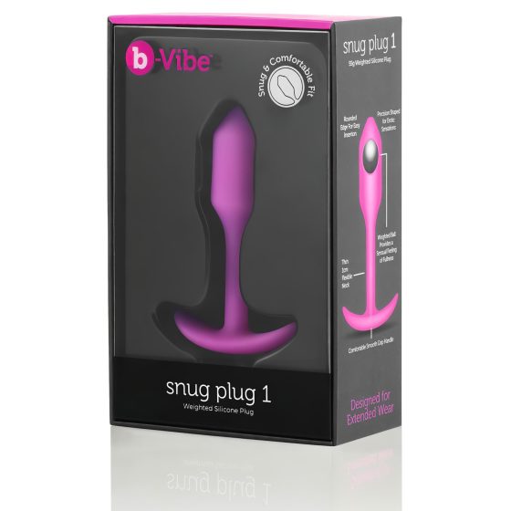 b-vibe Snug Plug 1 - Anal Dildo with Internal Weight (55g) - Pink