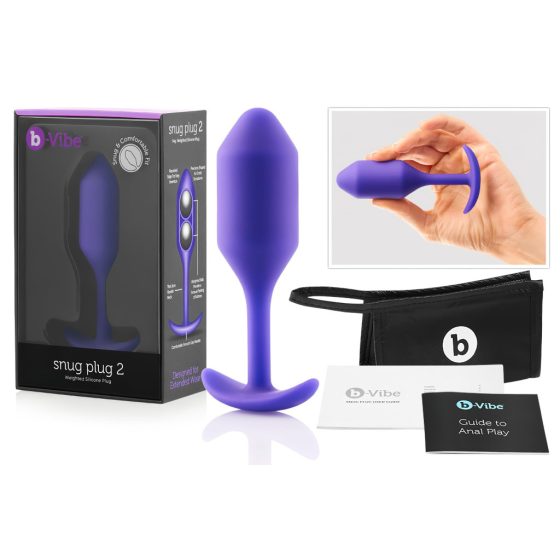 b-vibes Snug Plug 2 Double Bead Anal Dildo (114g) - Purple