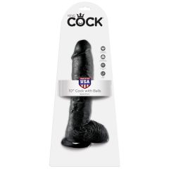 King Cock 10 Balls Dildo (10 inches) - Black