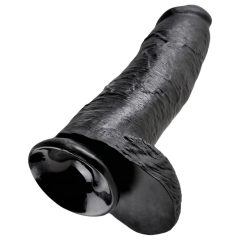 King Cock 12 Large Dildo with Balls (30 cm) - Black