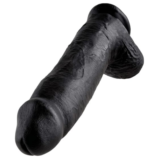 King Cock 12 Large Dildo with Balls (30 cm) - Black