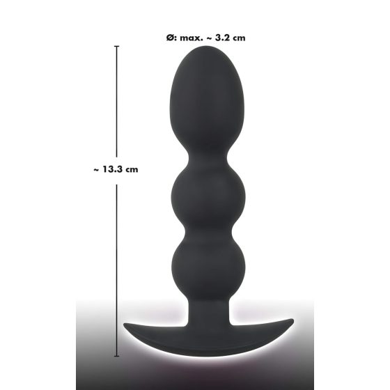 Black Velvet Heavy - 145g Round Anal Dildo (Black)