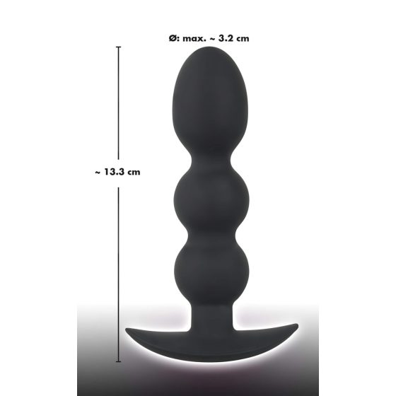 Black Velvet Heavy - 145g Beaded Anal Plug (Black)