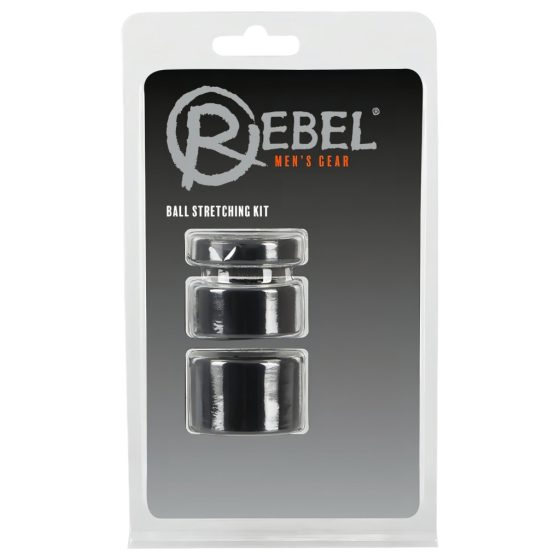 Rebel Ball - Penis and Testicle Ring and Extender Set - (Black)