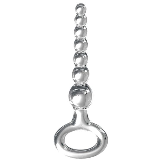 Icicles No. 67 - Bulbous Glass Dildo with Handle Ring (Clear)