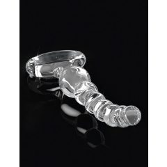   Icicles No. 67 - Beaded Glass Dildo with Grip Ring (Transparent)