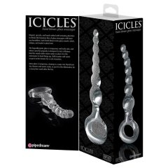   Icicles No. 67 - Beaded Glass Dildo with Grip Ring (Transparent)