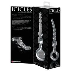   Icicles No. 67 - Beaded Glass Dildo with Grip Ring (Transparent)