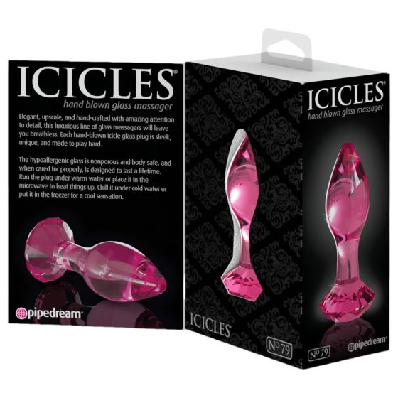 Icicles No. 79 - Tapered Glass Anal Dildo (Pink)