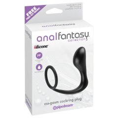   Anal Fantasy Ass-Gasm Plug - Anal Finger Dildo with Cock Ring (Black)