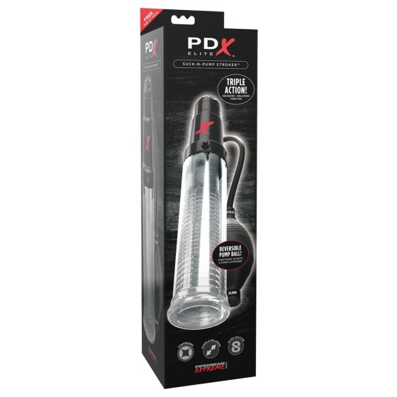 PDX Elite - 2-in-1 Penis Pump and Masturbator (Transparent)